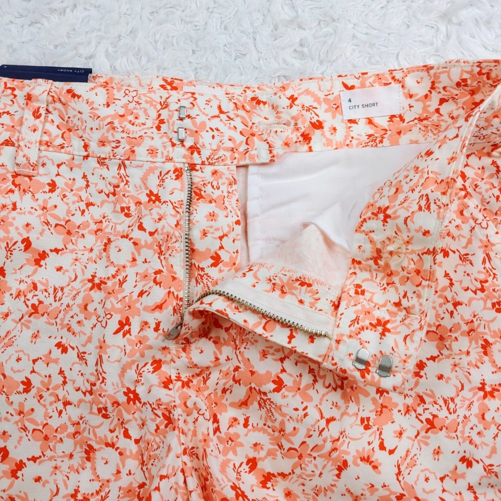 GAP Coral Pink Floral City Chino Shorts | Size 4 | NWT - Picture 9 of 16